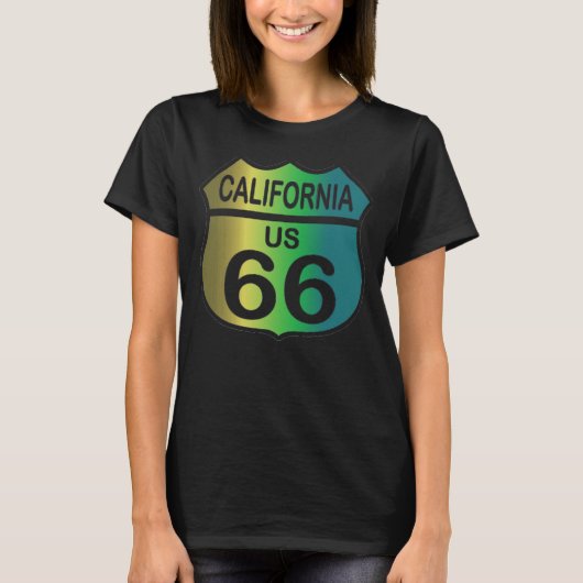 Route 66 in California 3色シャツ Tシャツ (正面)