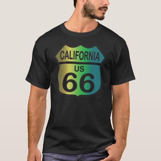 Route 66 in California 3色シャツ Tシャツ (正面)