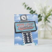 Route 66 Metro Dinerレトロネオンサイン葉書 ポストカード (スタンド正面)