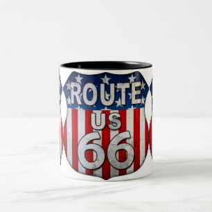 ***ROUTE 66 MUG***伝説の幹線道路 ツートーンマグカップ