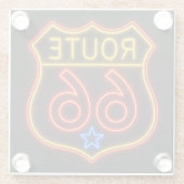Route 66 Neon Shield Americana Decor ガラスコースター (裏面)