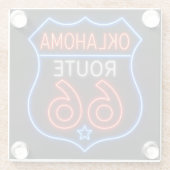 Route 66 Oklahoma Neon Americana Decor ガラスコースター (裏面)