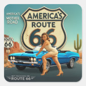 Route 66 Retro スクエアシール (正面)