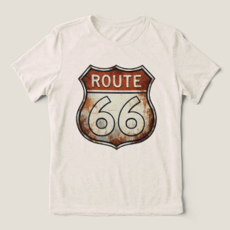 Route 66 Rusty Road Sign トライブレンドＴシャツ