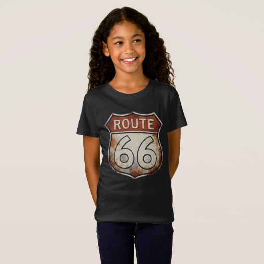 Route 66 Rusty Road Sign Tシャツ (正面フル)