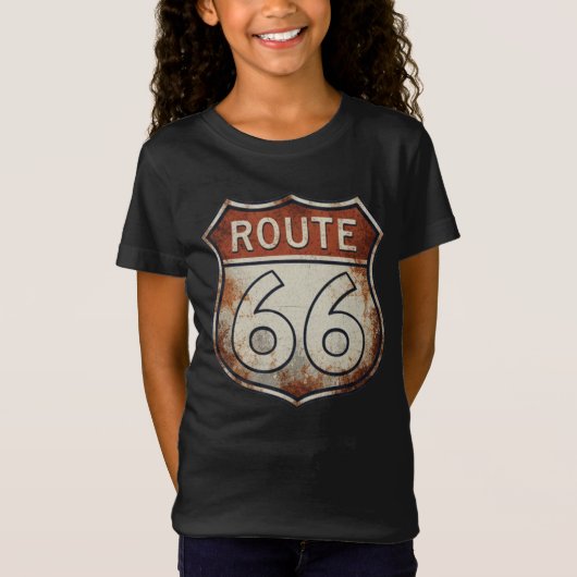 Route 66 Rusty Road Sign Tシャツ (正面)