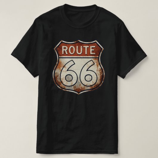 Route 66 Rusty Road Sign Tシャツ (デザイン正面)