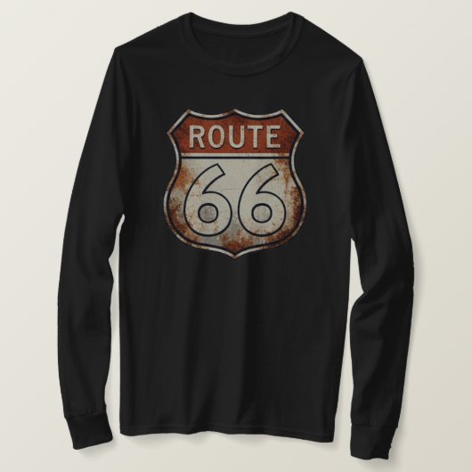 Route 66 Rusty Road Sign Tシャツ (デザイン正面)