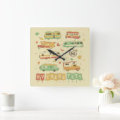 Route 66 RVまだあり スクエア壁時計 (ホーム)