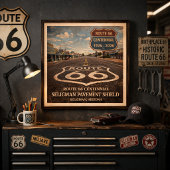 Route 66 Seligman Pavement Shield ポスター