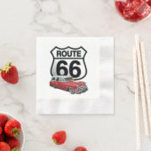 Route 66 Sign 縁ありカクテルナプキン (インサイチュ)