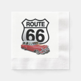 Route 66 Sign 縁ありカクテルナプキン