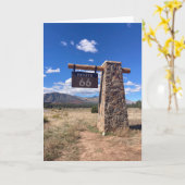 route 66 sign greeting card (blank inside) カード (黄色い花)