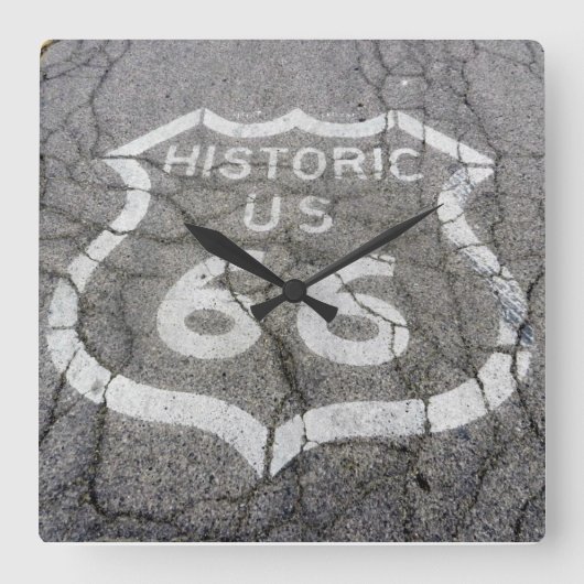 Route 66 Square Wall Clock スクエア壁時計 (正面)