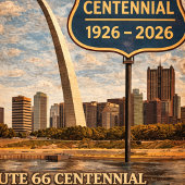 Route 66 St Louis Gateway Arch ポスター