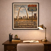 Route 66 St Louis Gateway Arch ポスター