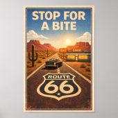 Route 66 Stop For A Bite Litho ポスター (正面)