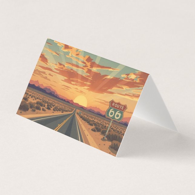 Route 66 Sunset Desert Road Travel Art (正面)