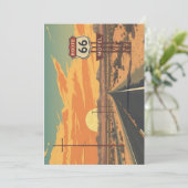 Route 66 Sunset Vintage Road Travel Art シーズンカード (スタンド正面)