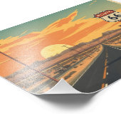 Route 66 Sunset Vintage Road Travel Art フォトプリント (角)