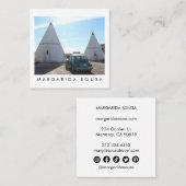 Route 66 TeePeeヴィンテージレトロ写真旅行観光 スクエア名刺 (正面/裏面)