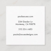 Route 66 TeePeeヴィンテージレトロ写真旅行観光 スクエア名刺 (裏面)