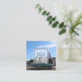 Route 66 TeePeeヴィンテージレトロ写真旅行観光 スクエア名刺 (スタンド正面)