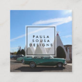 Route 66 TeePeeヴィンテージレトロ写真旅行観光 スクエア名刺 (正面)