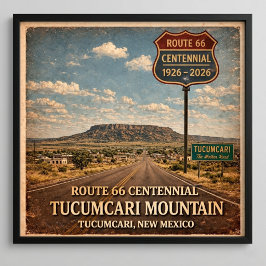 Route 66 Tucumcari Mountain New Mexico ポスター