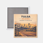 Route 66 Tulsa Oklahoma Heritage City Skyline  マグネット (正面/裏面)