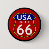 Route 66 USAボタン 缶バッジ (正面)