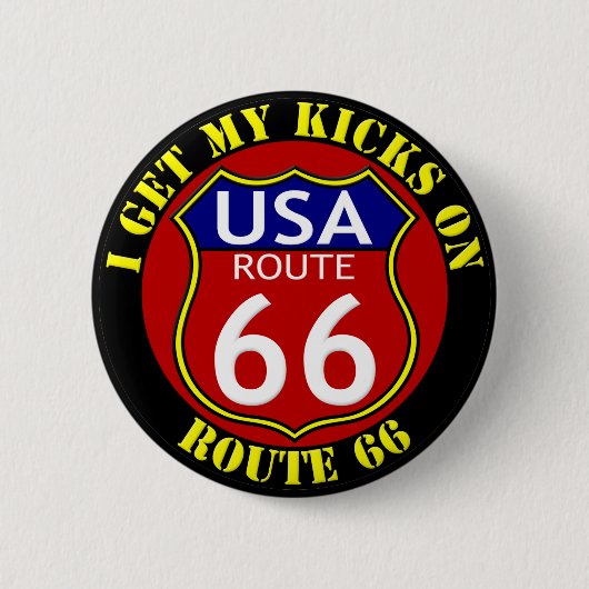 Route 66 USA Route 66ボタン蹴をオン 缶バッジ (正面)