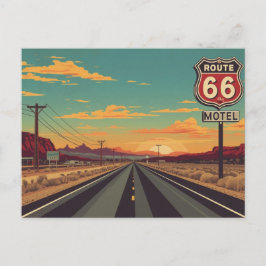 Route 66 Vintage American Road Trip Art ポストカード