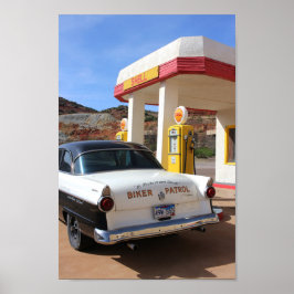 Route 66 Vintage Car Gas Stationの写真 ポスター