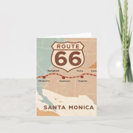 Route 66 Vintage Map with Historic Cities シーズンカード