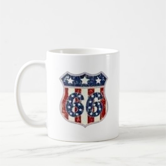 Route 66 Vintage Shield Heritage Coffee Mug コーヒーマグカップ (左)