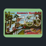 Route 66 Vintage Travel Magnet マグネット<br><div class="desc">第六十六条磁石</div>