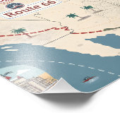 Route 66 Vintage Travel Map Illustration フォトプリント (角)