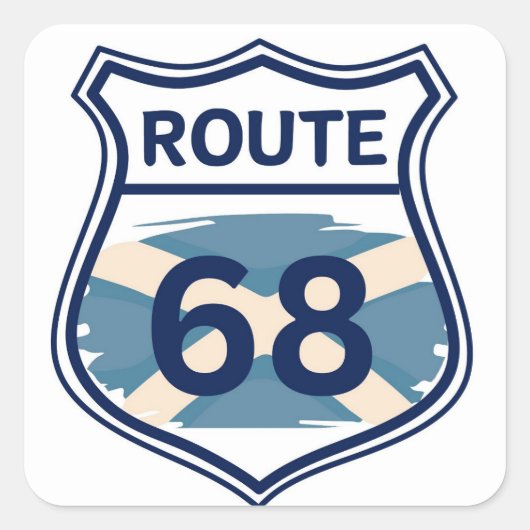 Route 68スコティッシュサルタイヤ国旗のシールドの形状 スクエアシール (正面)
