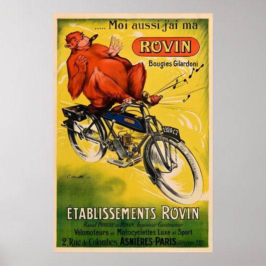 Rovin ビンテージ バイク ポスター 印刷 (正面)