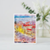 Rovinjクロアチアヴィンテージ旅行水の色 ポストカード (スタンド正面)