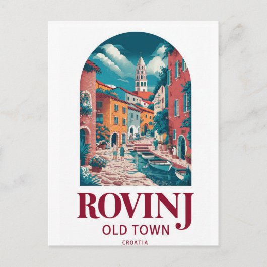 Rovinj，クロアチア – 沿岸美しいはがき ポストカード (正面)