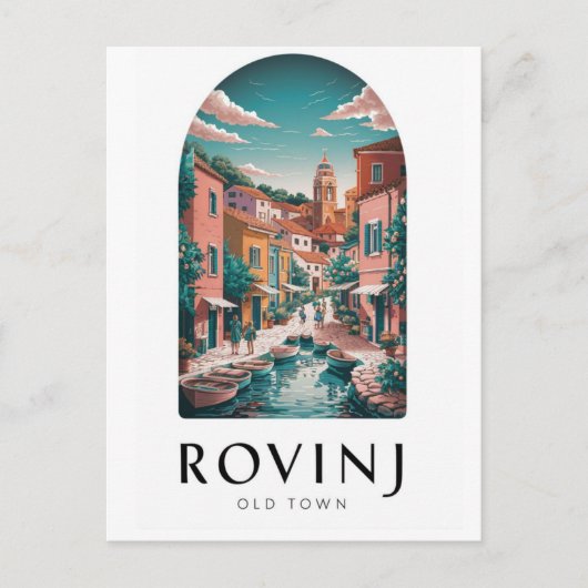 Rovinj Croatia VintageTravelはがき ポストカード (正面)