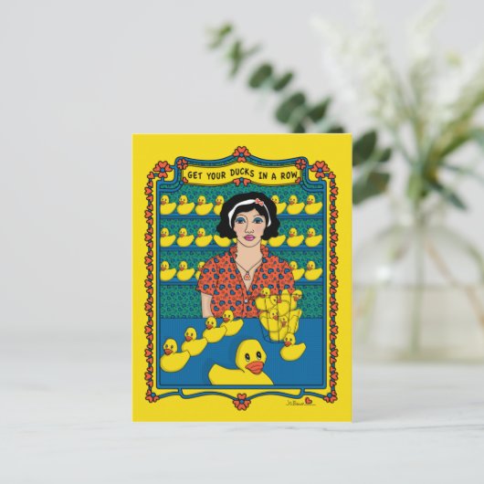 Row_B_ポストカードにアヒルを入れる ポストカード (スタンド正面)