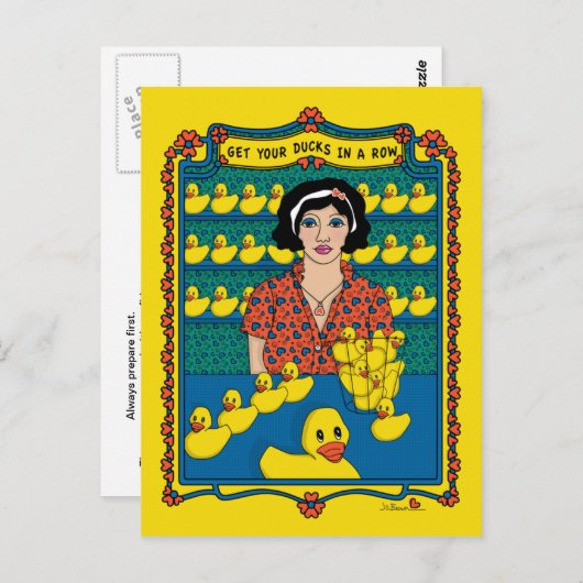 Row_B_ポストカードにアヒルを入れる ポストカード (正面/裏面)