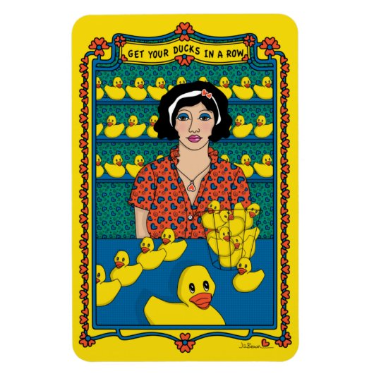 Row_B_4x6冷凍機マグネットでアヒルを手に入れる マグネット (縦)