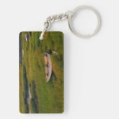 Row Boat in Grass Landscape Photo Acrylic キーホルダー (裏面)