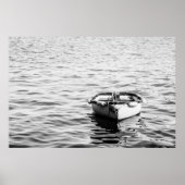 Row Boat on Calm Water Minimalist Nautical ポスター (正面)
