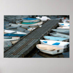 Row Boats at Dock ポスター