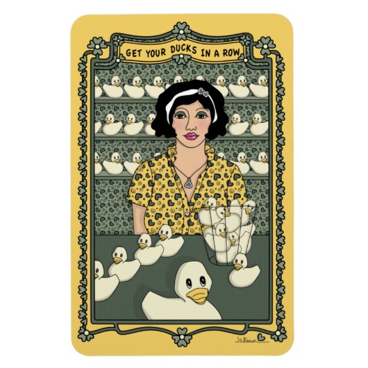 Row_C_4x6冷凍機マグネットでアヒルを手に入れる マグネット (縦)